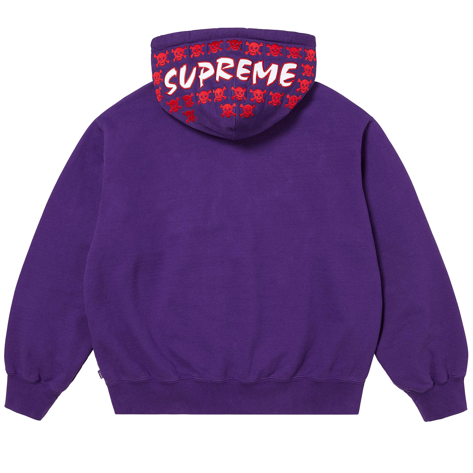 Buy Supreme League Champs Zip Up Hooded Sweatshirt 'Purple