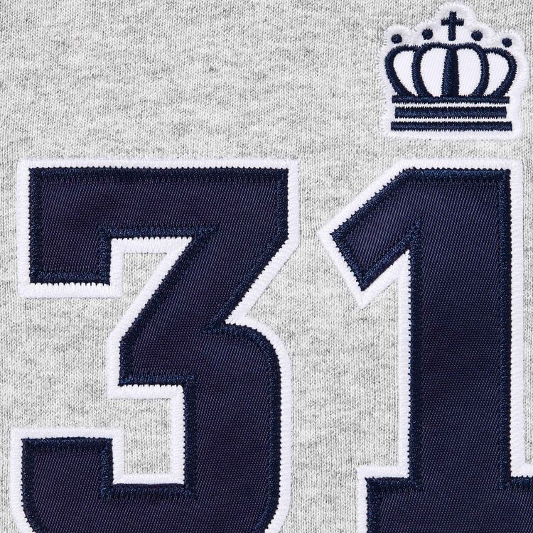 Supreme League Champs Zip Up Hooded Sweatshirt Heather Grey