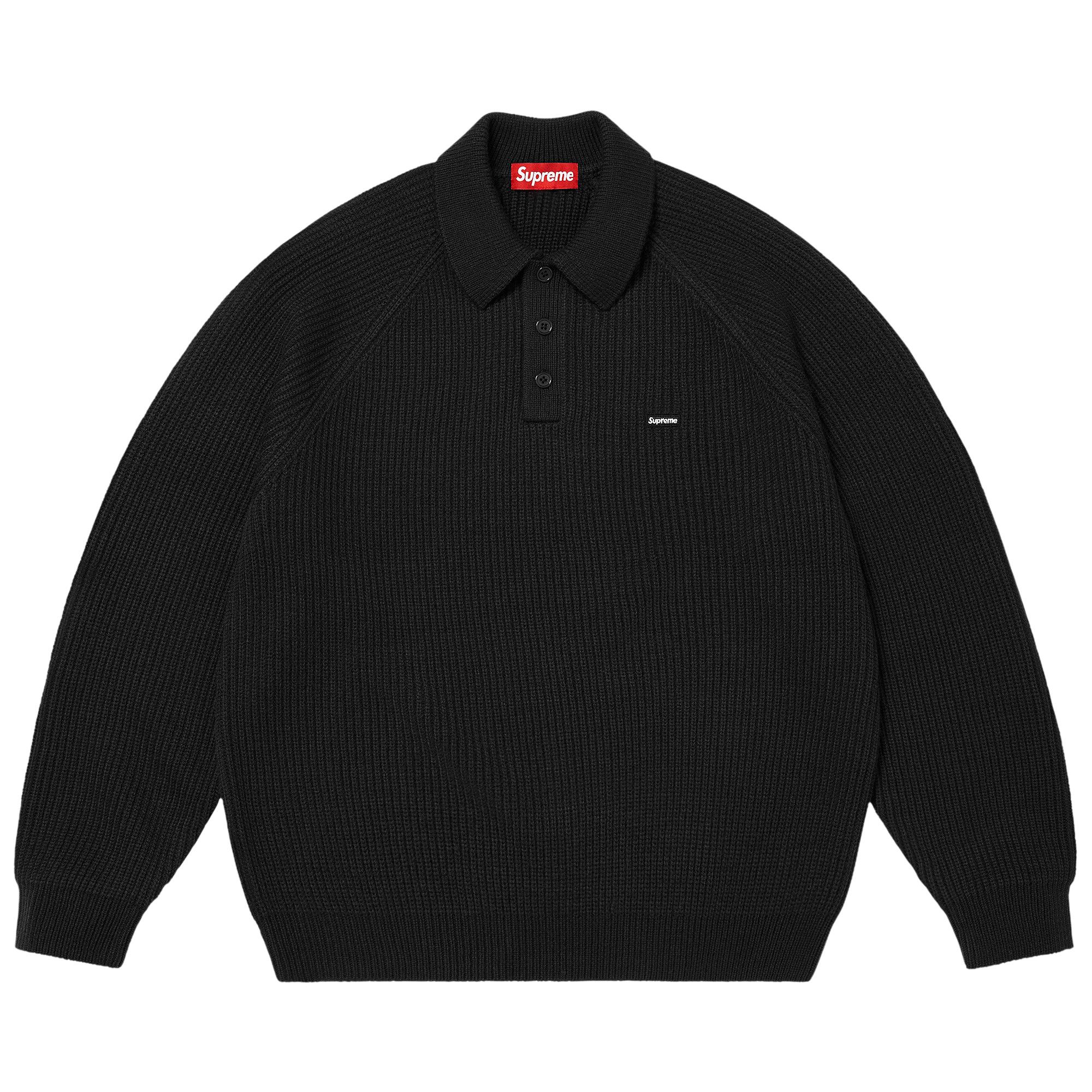 Buy Supreme Small Box Polo Sweater 'Black' - FW25SK37 BLACK | GOAT