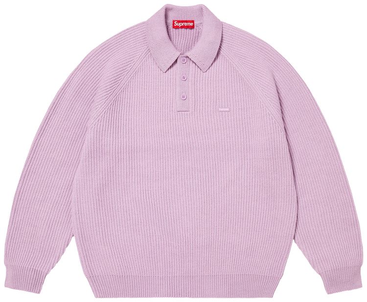 Supreme Small Box Polo Sweater Lavender