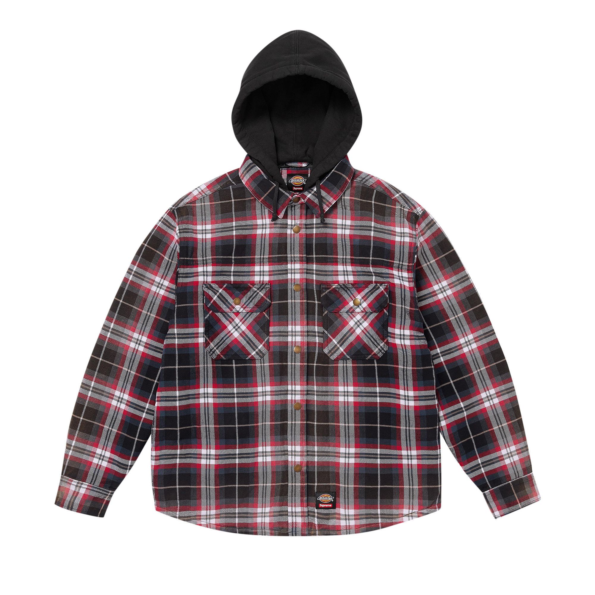 Buy Supreme x Dickies Lined Zip Up Hooded Flannel Shirt 'Black