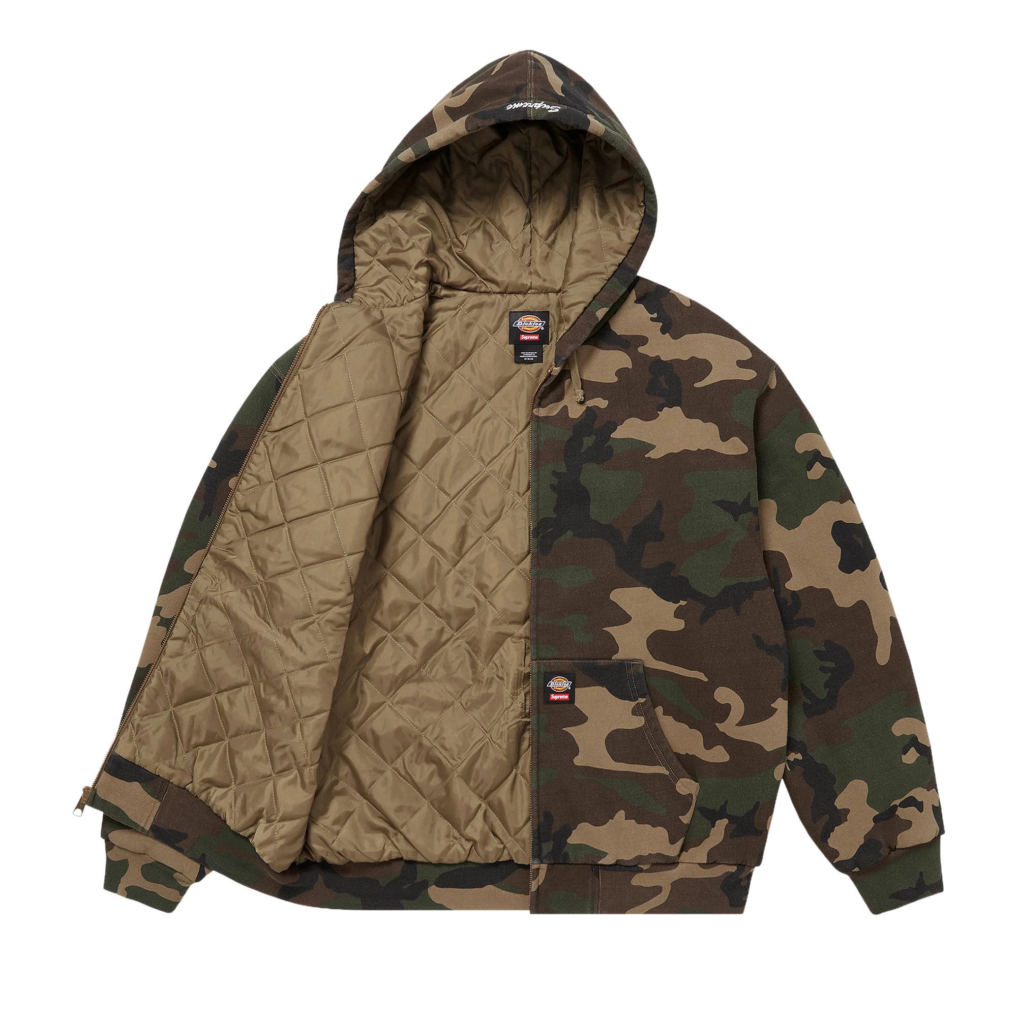 Buy Supreme x Dickies Quilted Lined Zip Up Hooded Sweatshirt