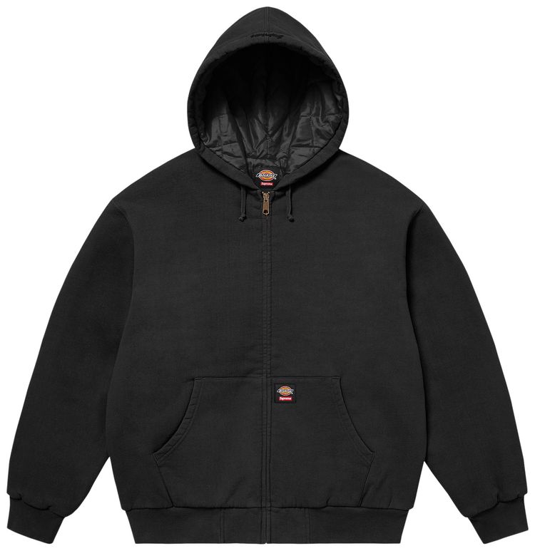 Supreme x Dickies Quilted Lined Zip Up Hooded Sweatshirt Black