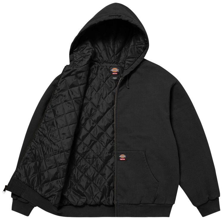 Supreme x Dickies Quilted Lined Zip Up Hooded Sweatshirt Black