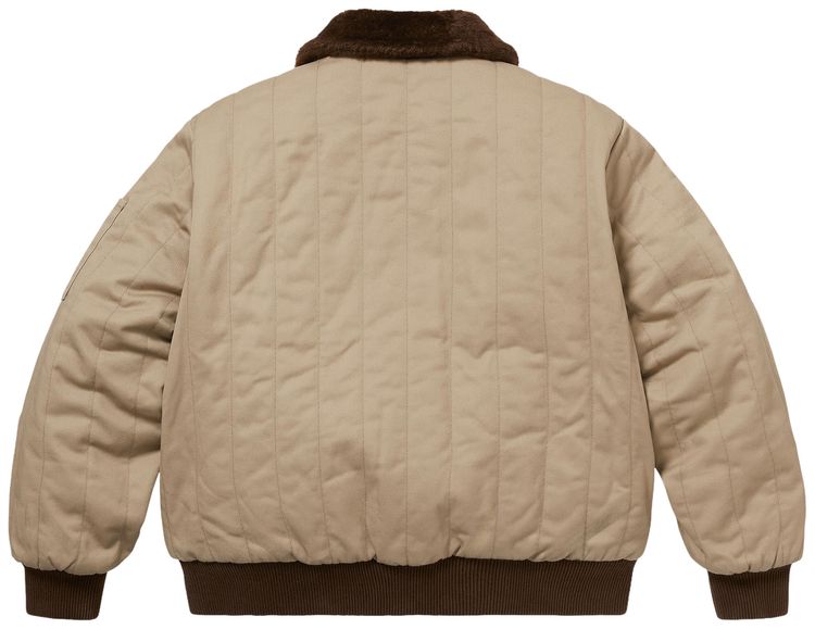 Supreme x Dickies Reversible Quilted Faux Fur Work Jacket Tan