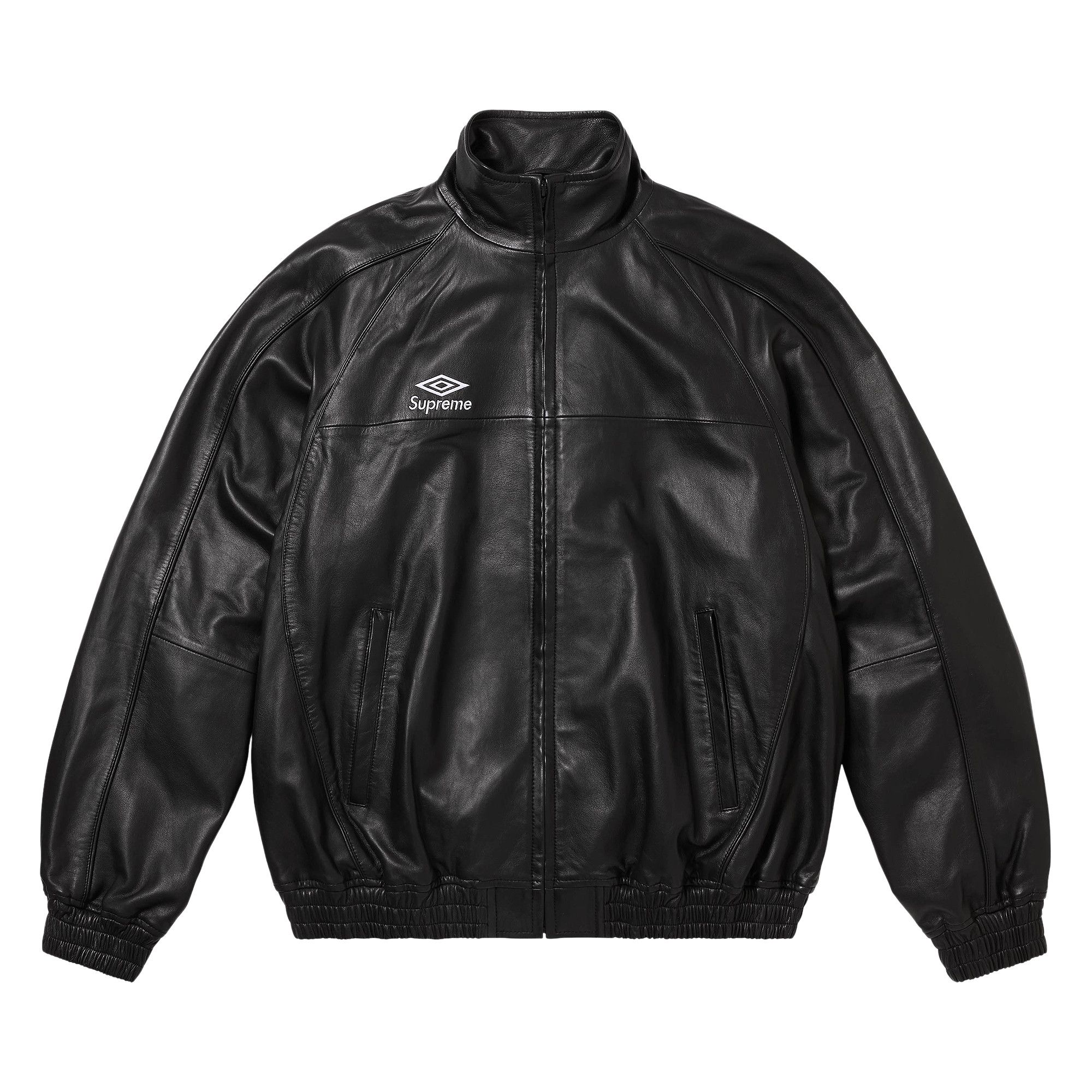 UMBRO fake leather jersey jacket レザー Buy Supreme x Umbro Leather Track Jacket 'Black' - FW25J17 BLACK