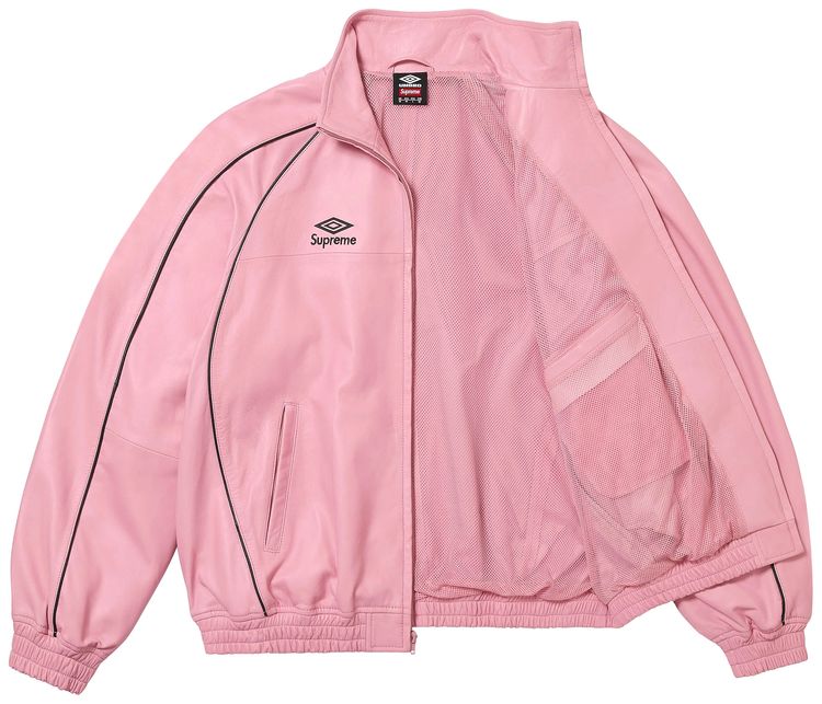 Supreme x Umbro Leather Track Jacket Pink