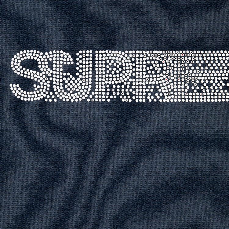 Supreme Swarovski Motion Logo Hooded Sweatshirt Navy