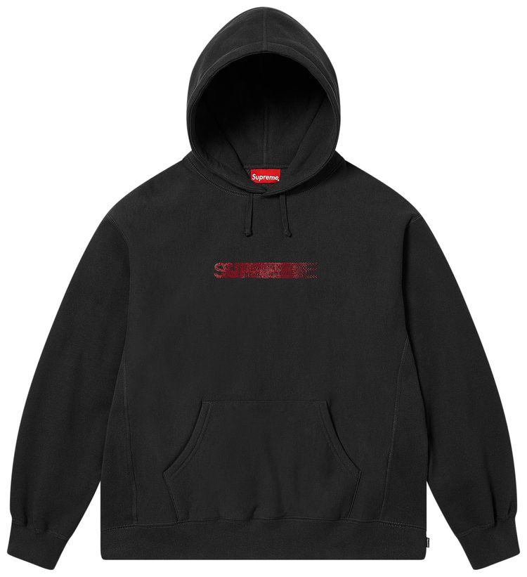Supreme Swarovski Motion Logo Hooded Sweatshirt Black