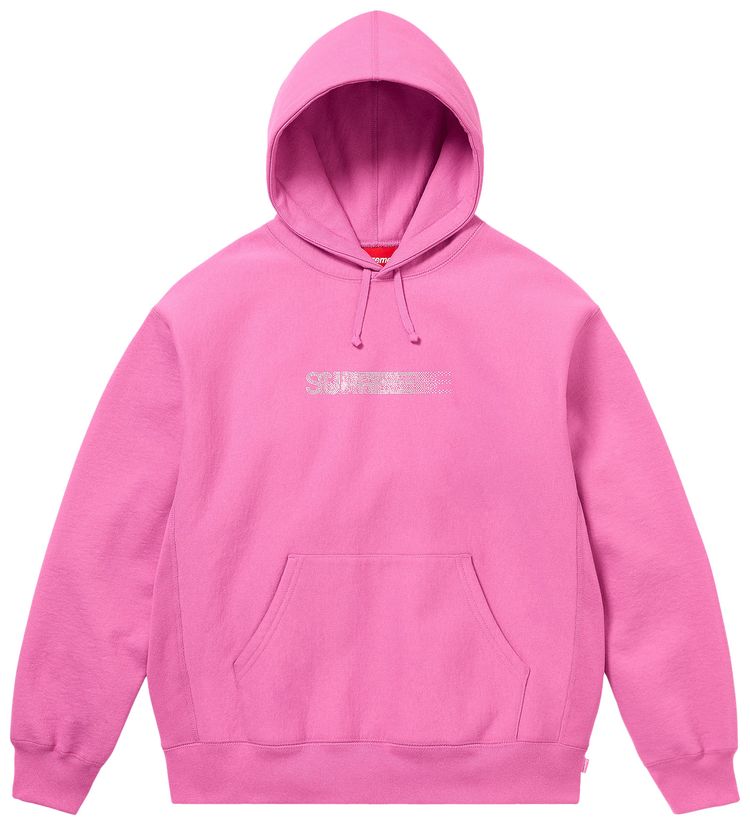 Supreme Swarovski Motion Logo Hooded Sweatshirt Pink