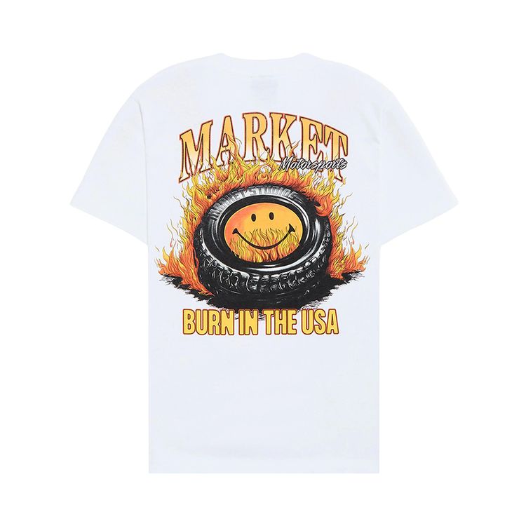 Market Smiley Burnt Rubber T Shirt White