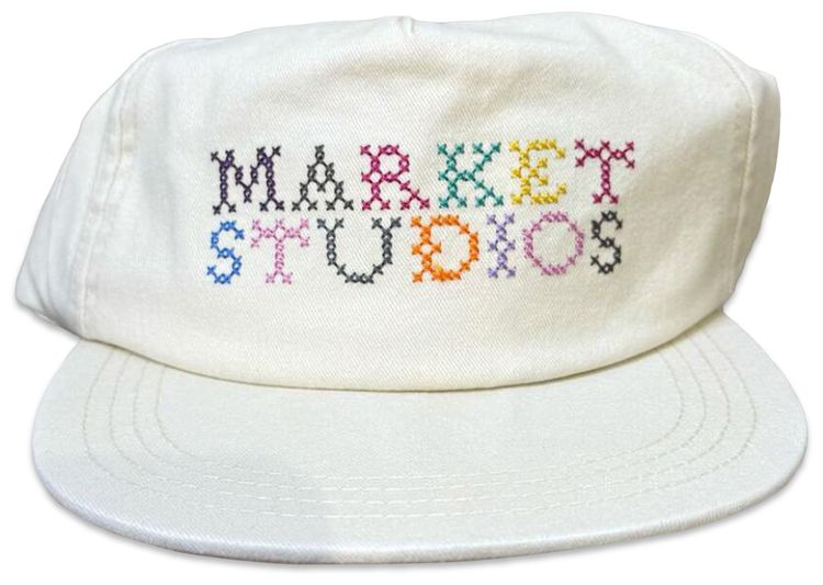 Market Needlepoint 5 Panel Hat Unbleached Cotton