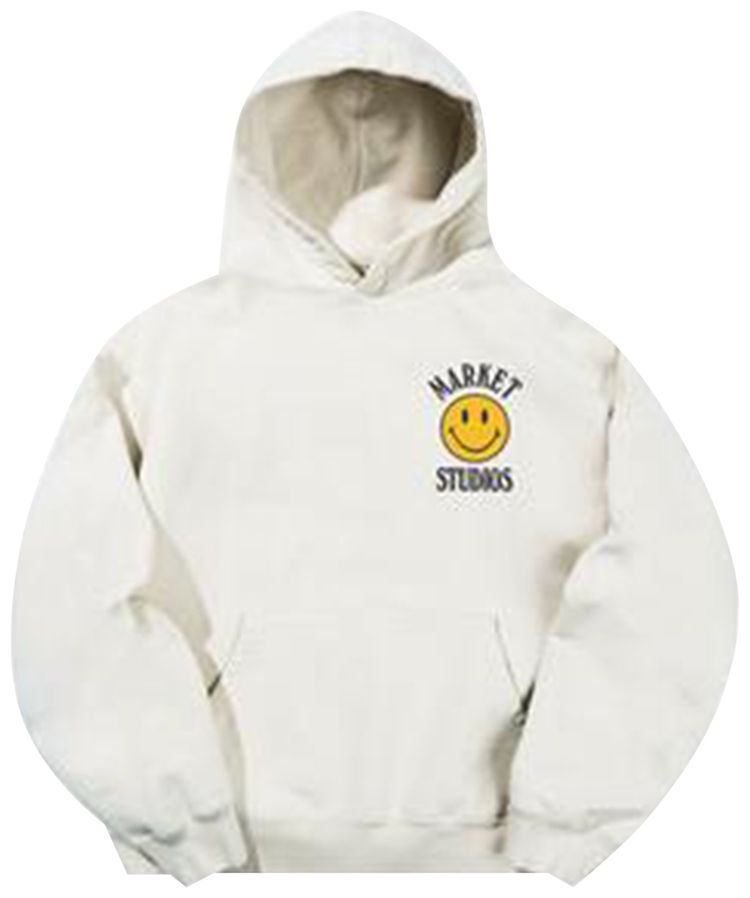 Market Smiley Upside Down Lockup Hoodie Unbleached Cotton