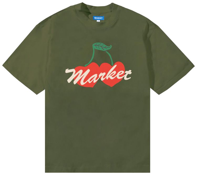 Market Double Cherries T Shirt Sphagnum