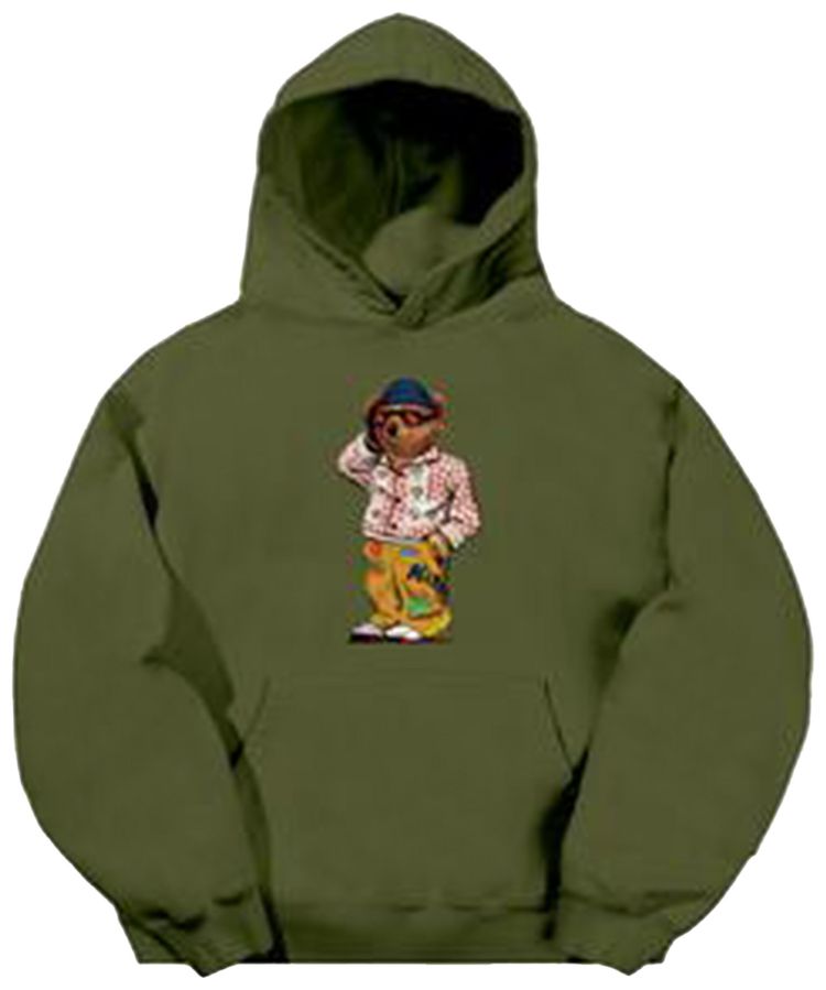 Market Folk Fitted Bear Hoodie Sphagnum