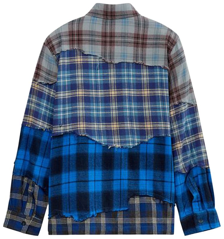 KidSuper Face Patchworked Shirt BlueMulticolor
