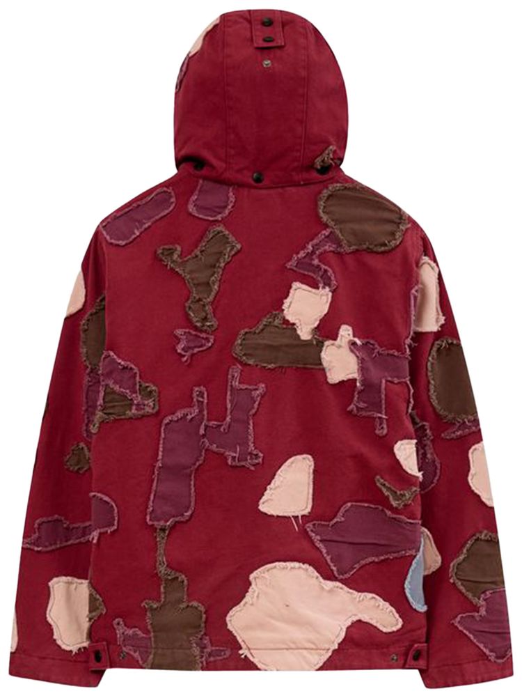 KidSuper Collaged Man Puffer Jacket Burgundy