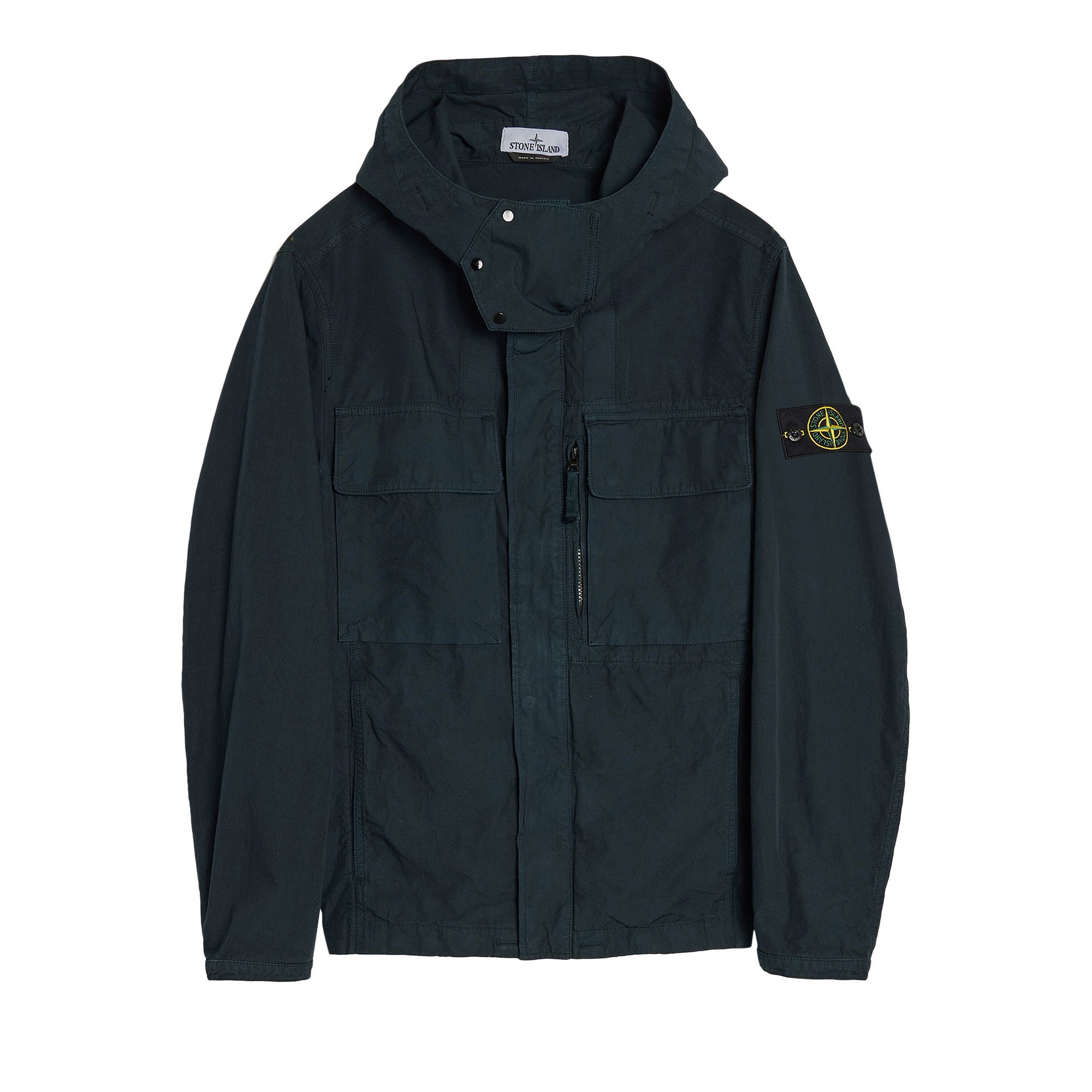 Buy Stone Island Canvas Weave Cotton Hooded Field Jacket 'Navy