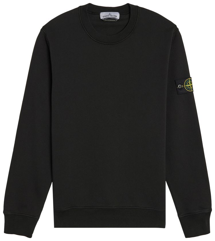 Stone Island Organic Cotton Fleece Sweatshirt Black