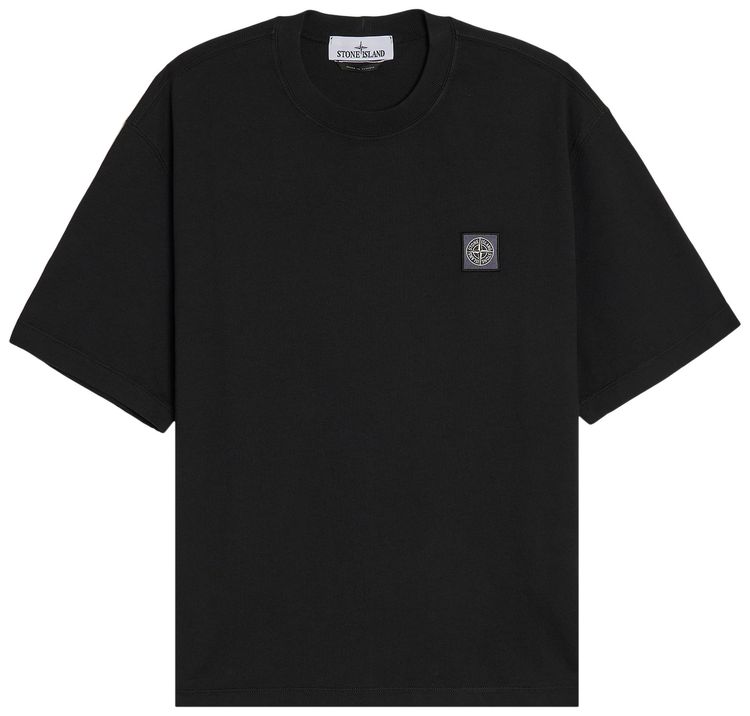 Stone Island Combed Organic Cotton T Shirt Black
