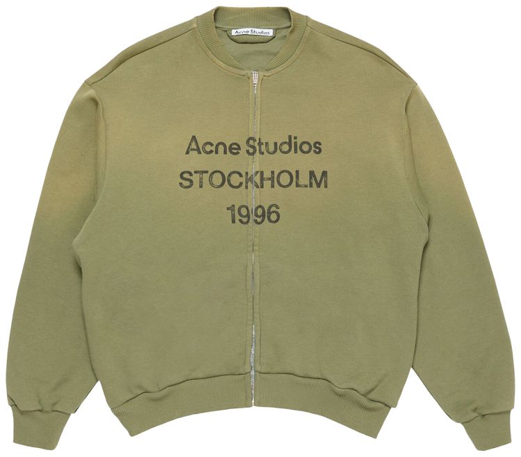 Acne Studios 1996 Zip Up Cardigan Olive Green