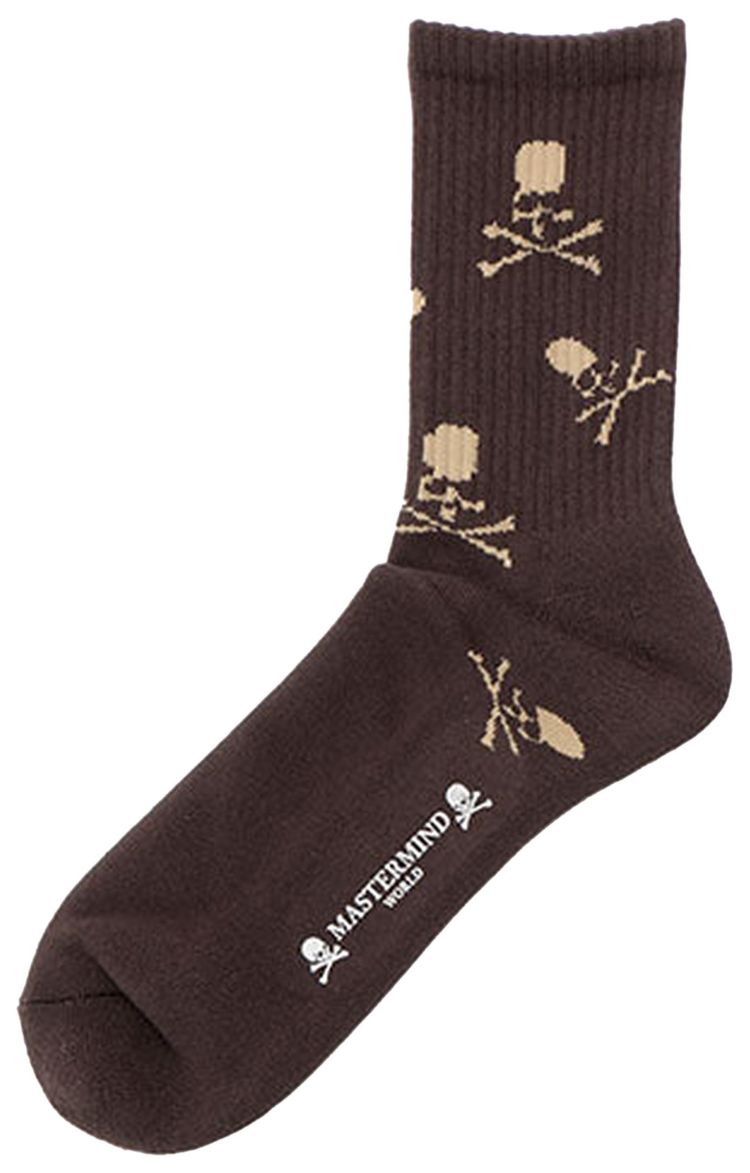 Mastermind World Random Skull Socks Brown