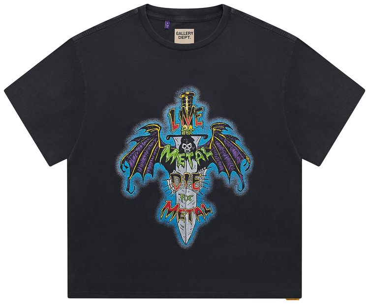 Gallery Dept Live For Metal Tee Vintage Black