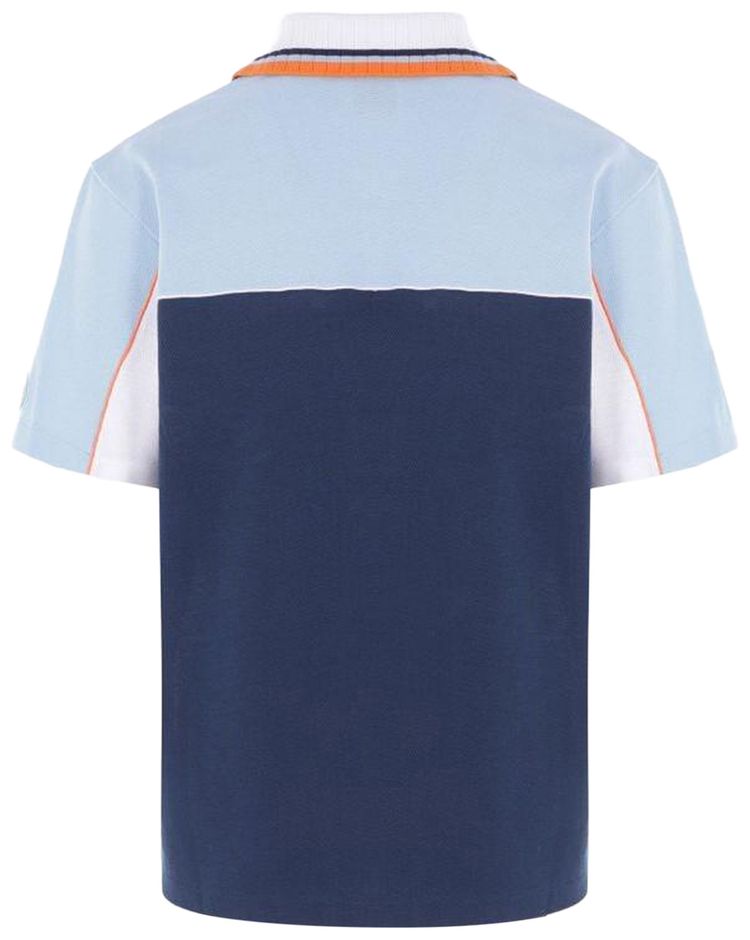 Casablanca Oversized Color Block Polo Pale BlueWhiteNavy