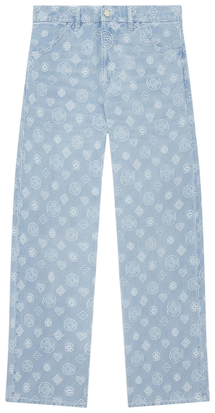 Casablanca Relaxed Fit Monogram Jeans Blue