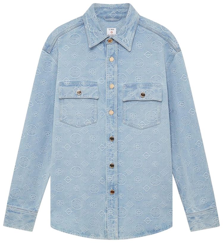Casablanca Denim Monogram Shirt Blue