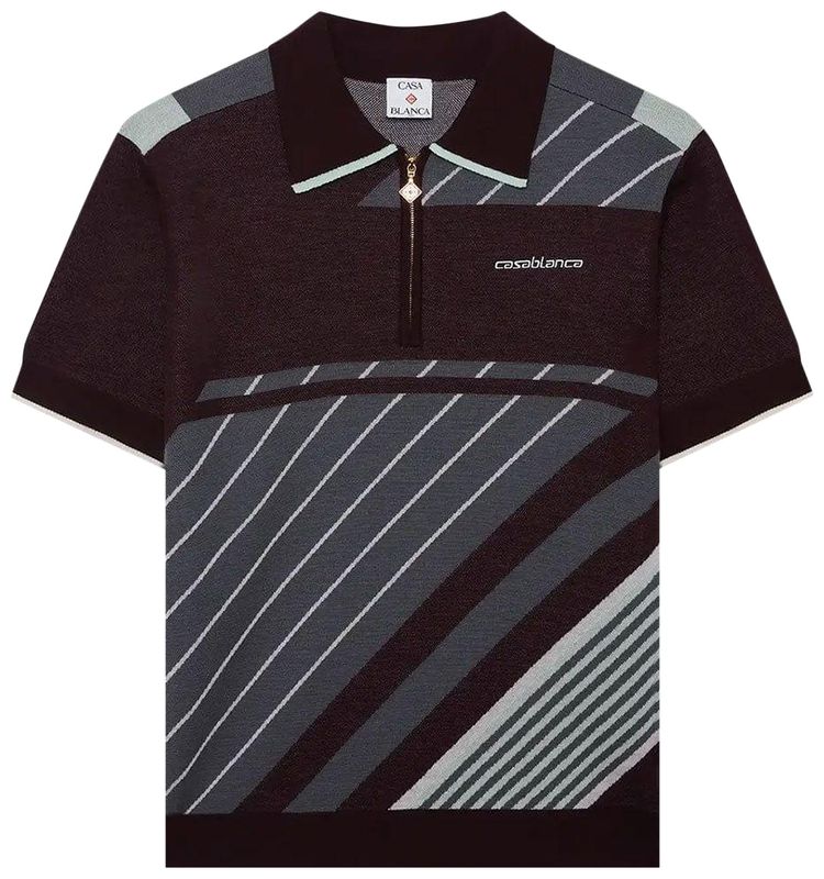 Casablanca Diagonal Sporty Polo Purple