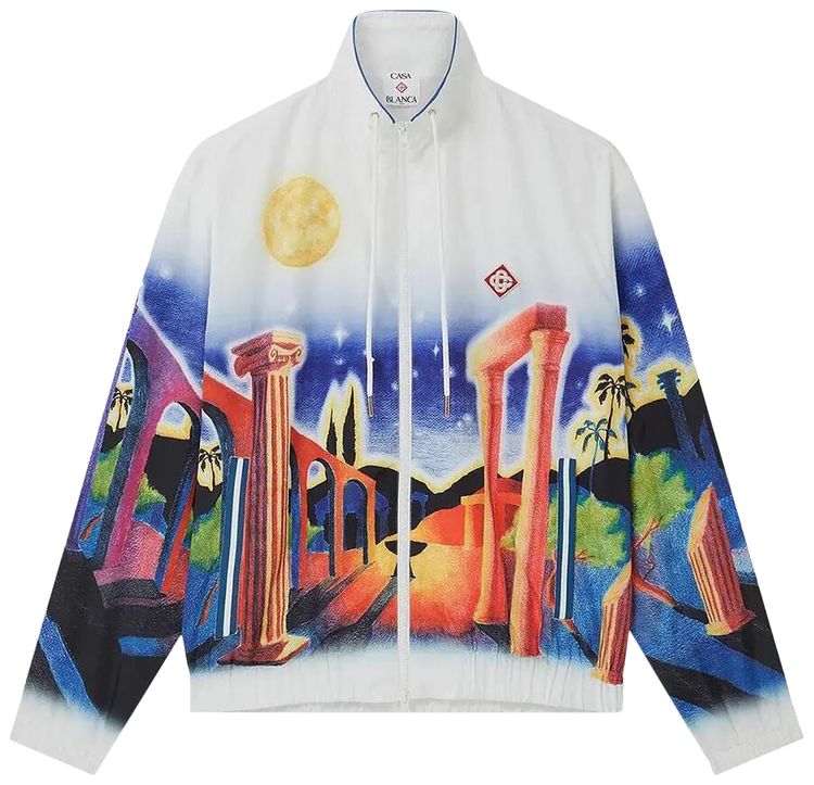 Casablanca Printed Poly Taffeta Jacket White