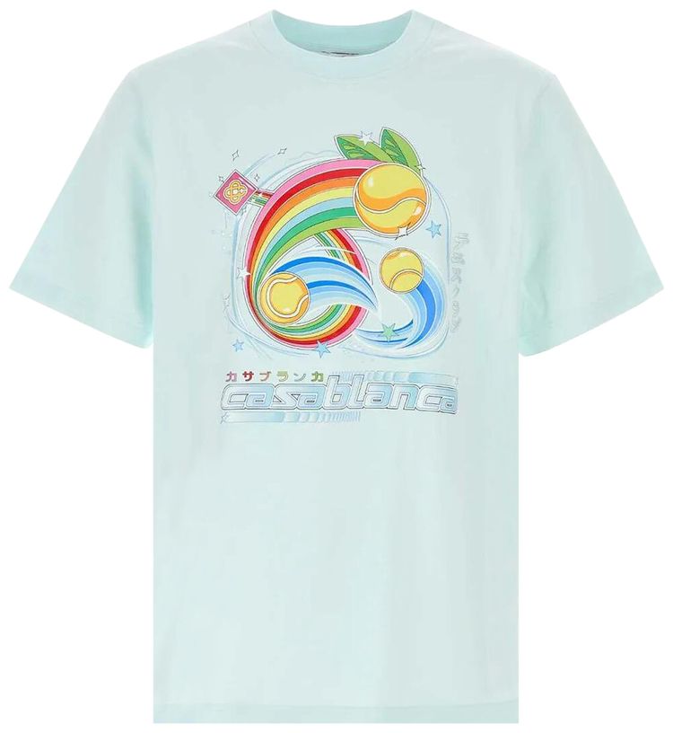 Casablanca Manga Tennis Ball T Shirt Blue