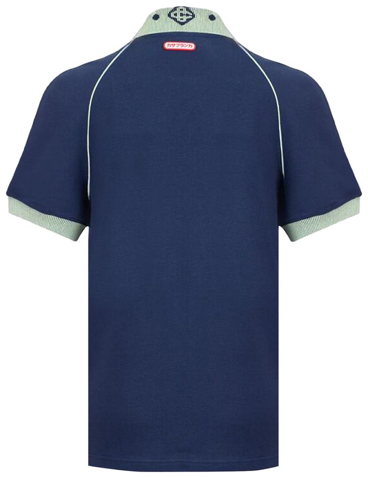 Casablanca Chenille Collar Raglan Polo Navy