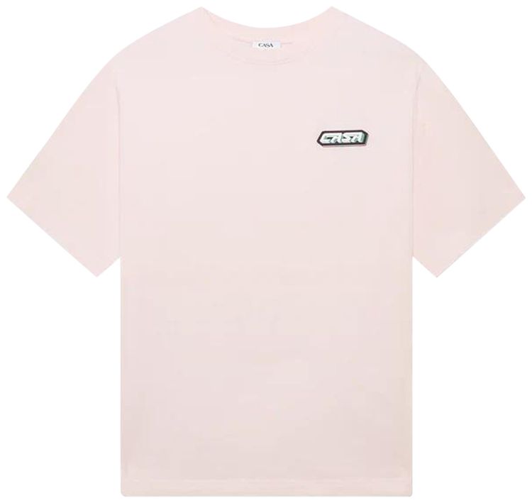 Casablanca Casa Racing PVC Patch Oversized T Shirt Pink