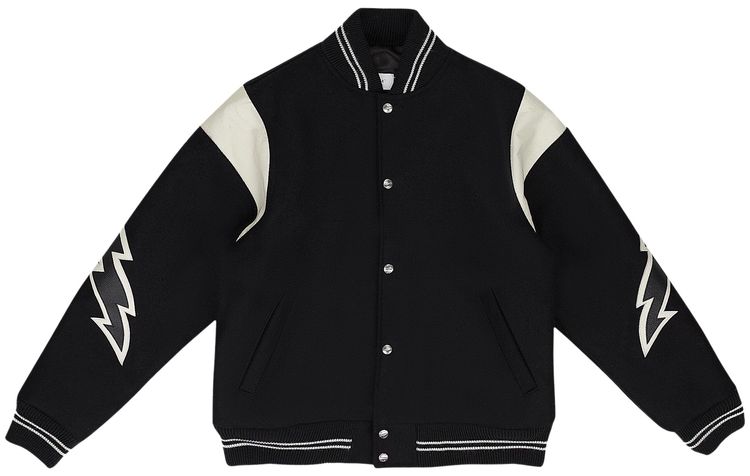 Rhude Lightning Varsity Jacket Black