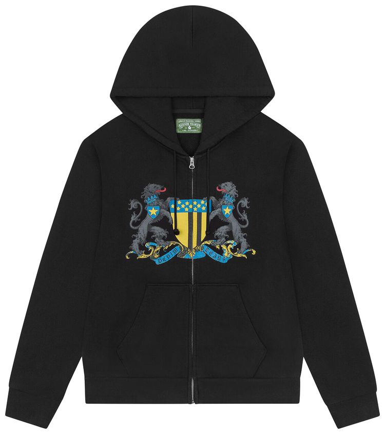 Denim Tears Panther Crest Zip Up Hoodie Black