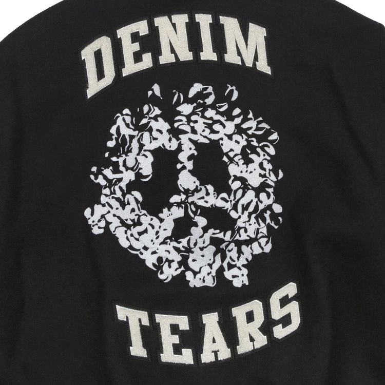 Denim Tears Peace Wreath Varsity Jacket Black