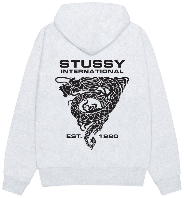 Stussy Dragon Hoodie Ash Heather