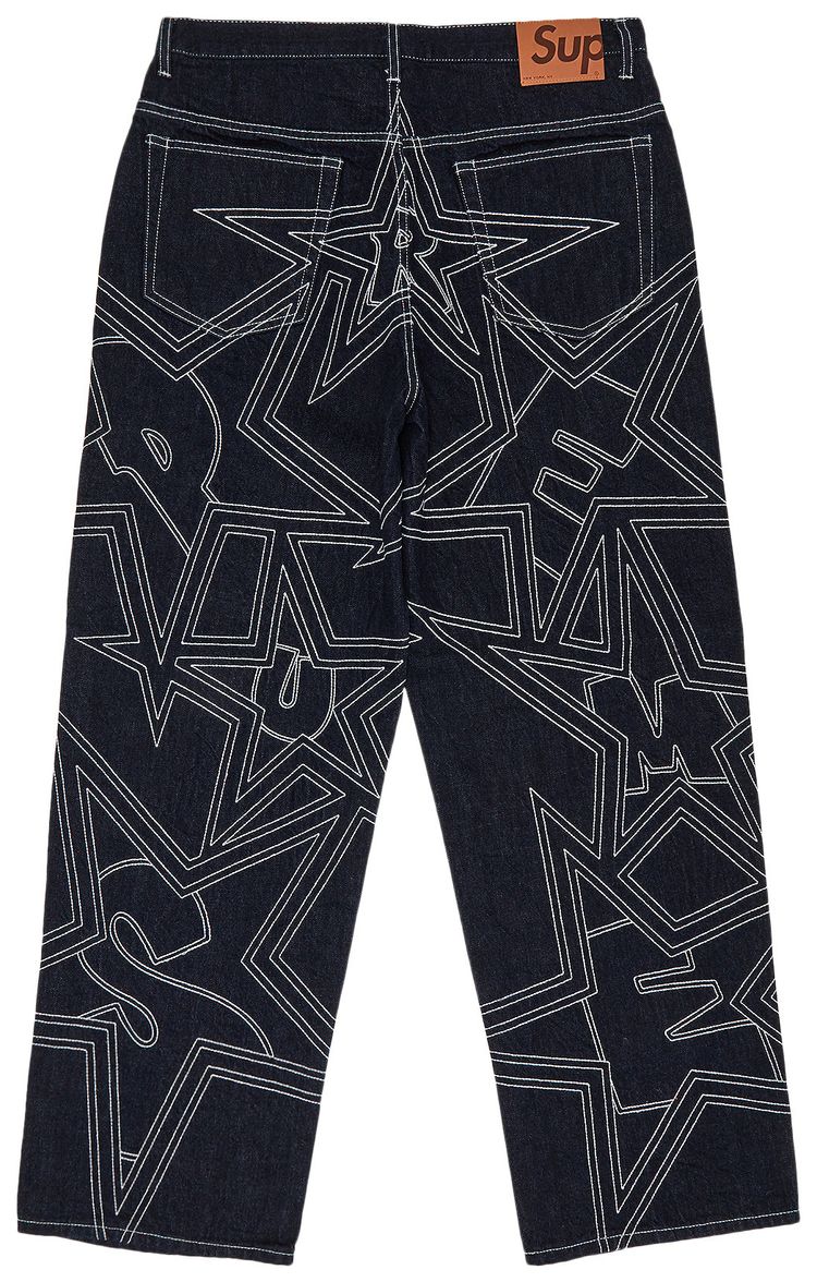 Supreme Stars Topstitch Baggy Jean Indigo