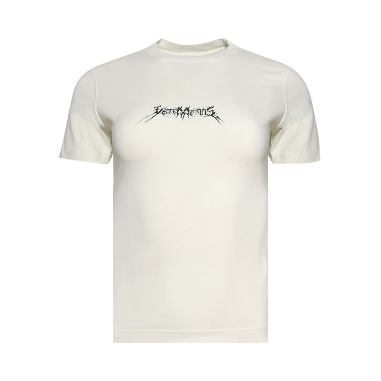 Vetements Metal Logo Fitted T Shirt Ice White