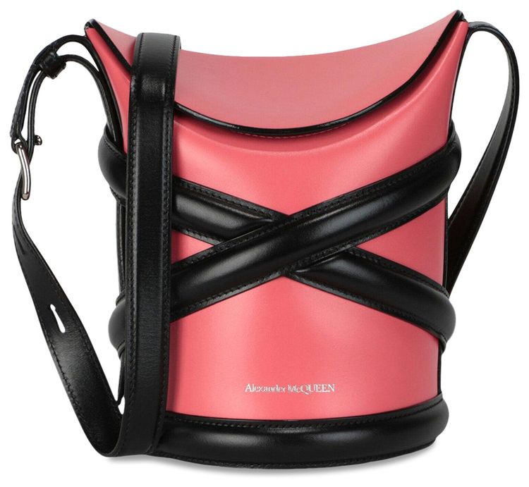 Alexander McQueen Curve Bucket Bag Coral