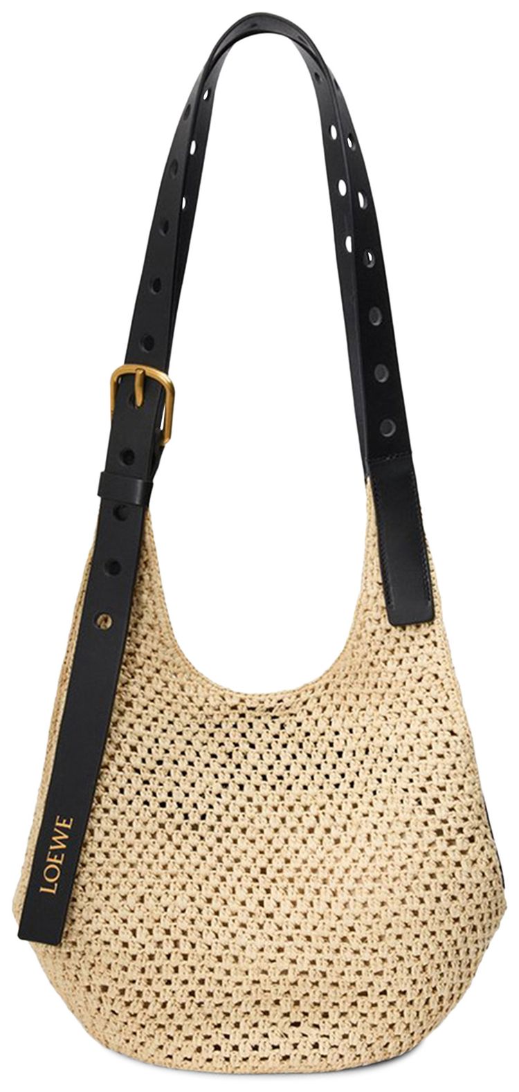 Loewe Small Punch Hole Hobo Bag Natural