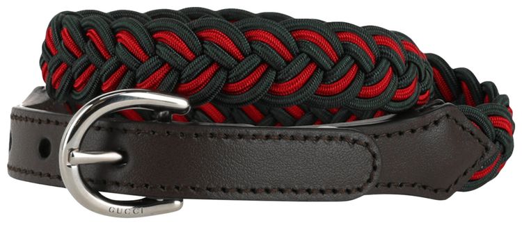 Gucci Kids Braided Elasticized Belt Brown
