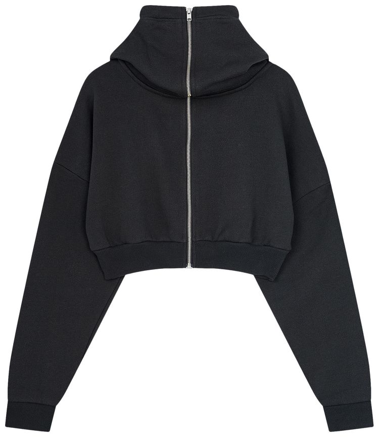 Entire Studios Cropped Full Zip Hoodie Soot