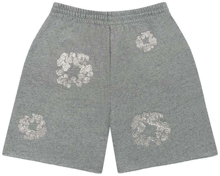 Denim Tears Cashmere Swarovski Cotton Wreath Shorts Grey