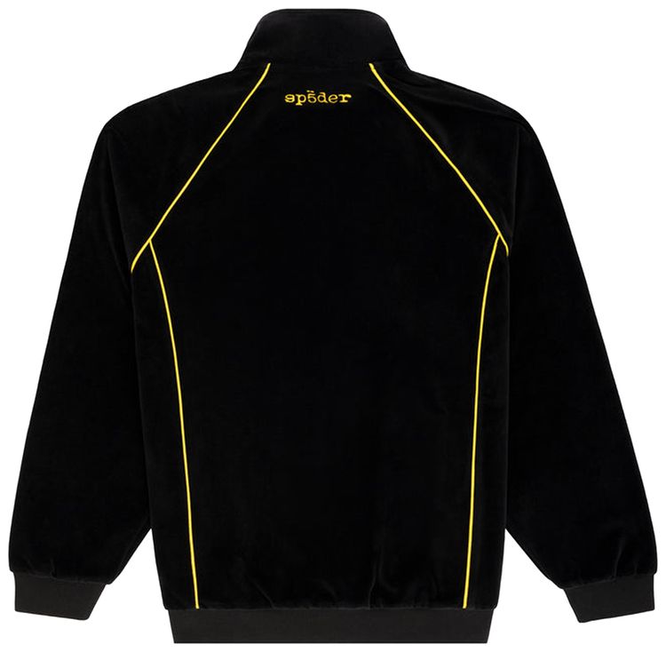 Sp5der Outline Velour Track Jacket Black