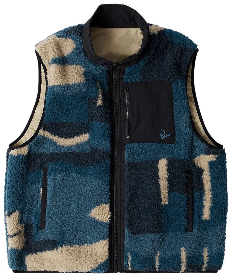 Parra Infinite Bird Reversible Vest Navy Blue