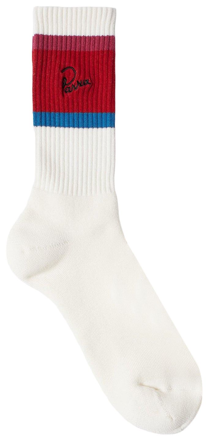Parra Signature Striped Crew Socks Red