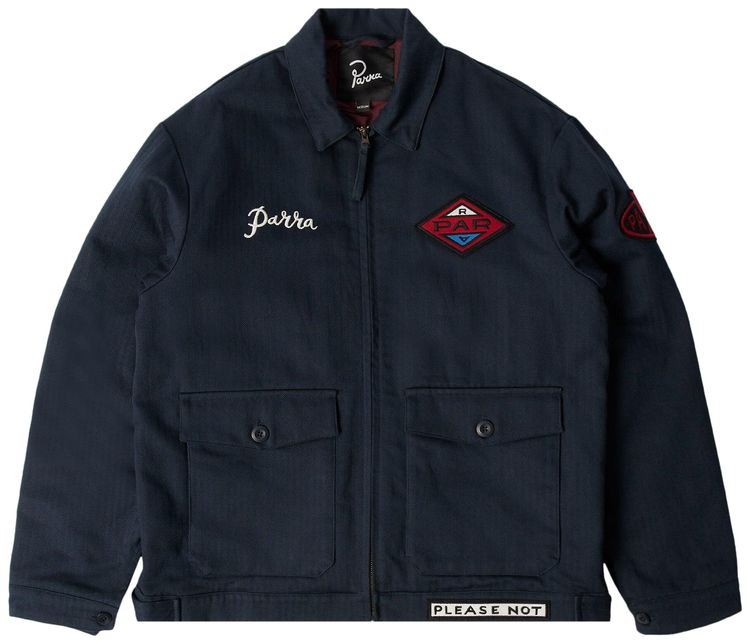 Parra Pumping Gas Jacket Navy Blue